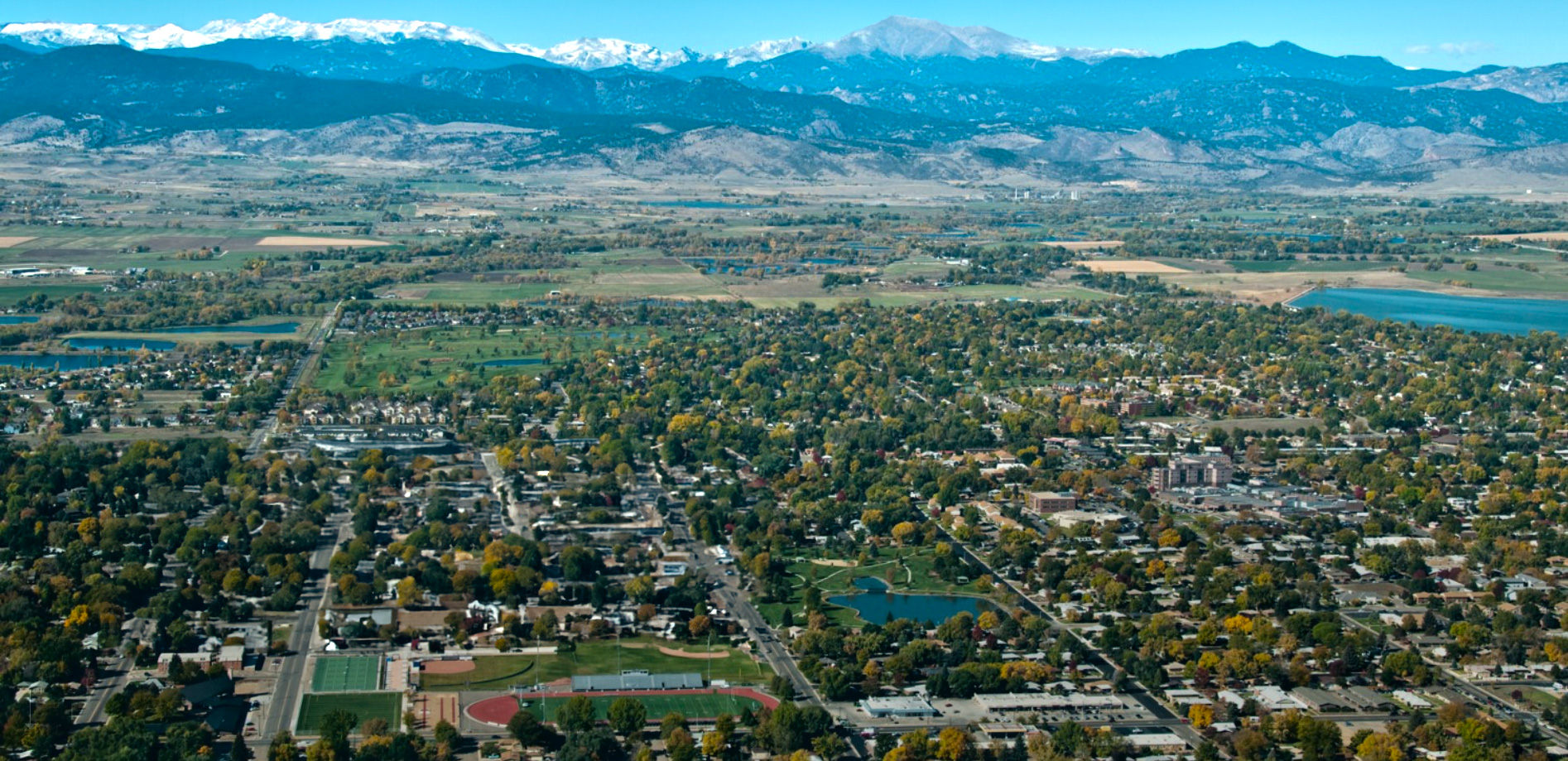 Aerial photo of Longmont Colorado